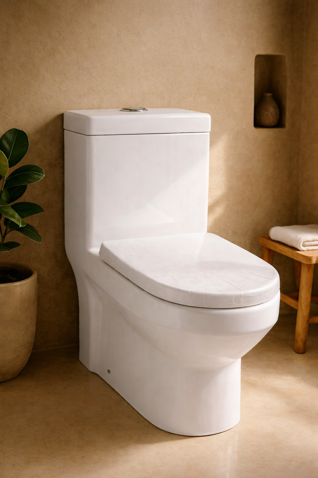 كرسي ( أبيض & بيج ) مقاس 25 - 30 سم