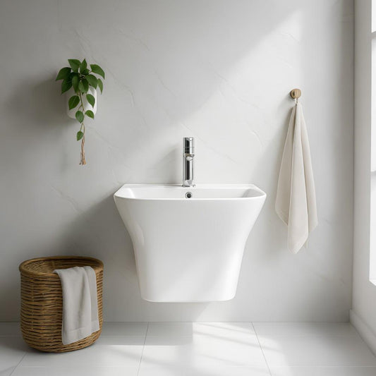 مغسله معلقة بدون مرايا مقاس 45*53 لون ابيض كود 403