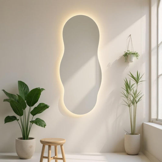 مرايا مموجه مع ليد ثلاث الوان مقاس 120*60 cm