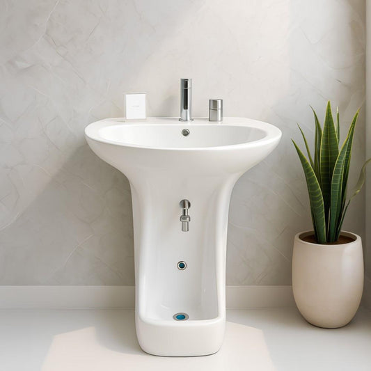 مغسله وضوء خزف بدون مرايا مقاس 45*60 لون ابيض كود 7008