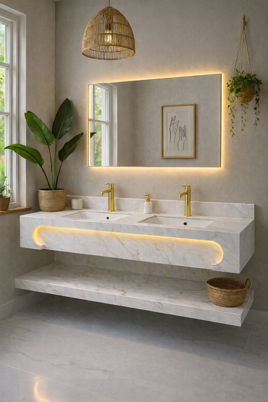 مغسلة 120 * 50 سم 2 حوض شامل الخلاط والمرايا