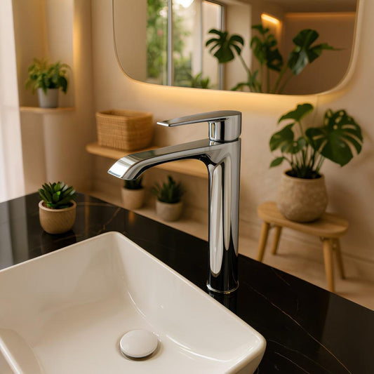 خلاط مغسله كروم طويل