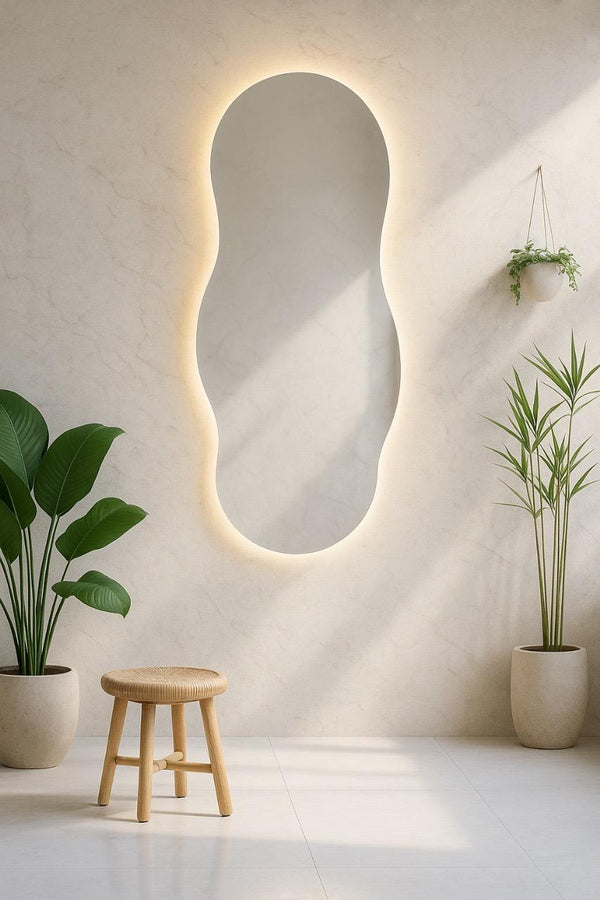 مرايا مموجه مع ليد ثلاث الوان مقاس 120*60 cm